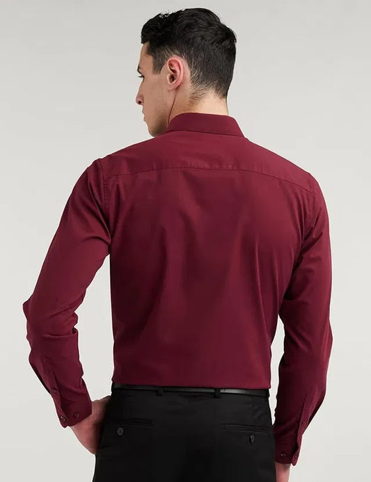 Men’s Maroon Slim Fit Formal & Casual Shirt Full Sleeve Solid Shirt Pack of 3
