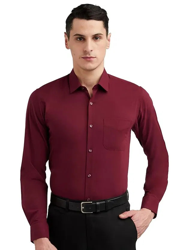 Men’s Maroon Slim Fit Formal & Casual Shirt Full Sleeve Solid Shirt Pack of 3